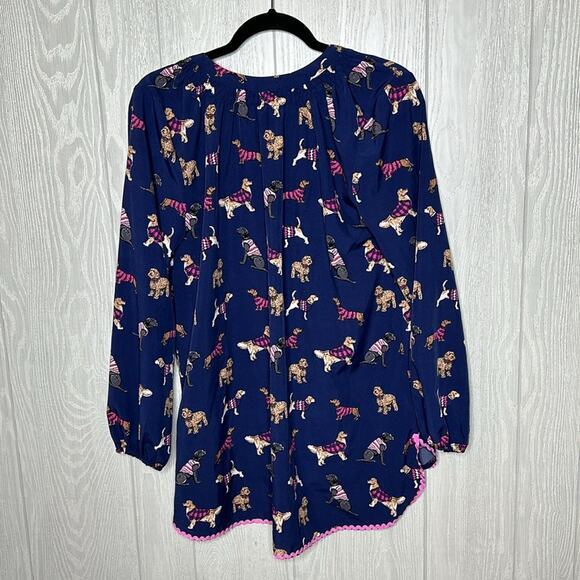 Simply Southern Sweater Dog spring blue blouse size Small - Picture 5 of 5